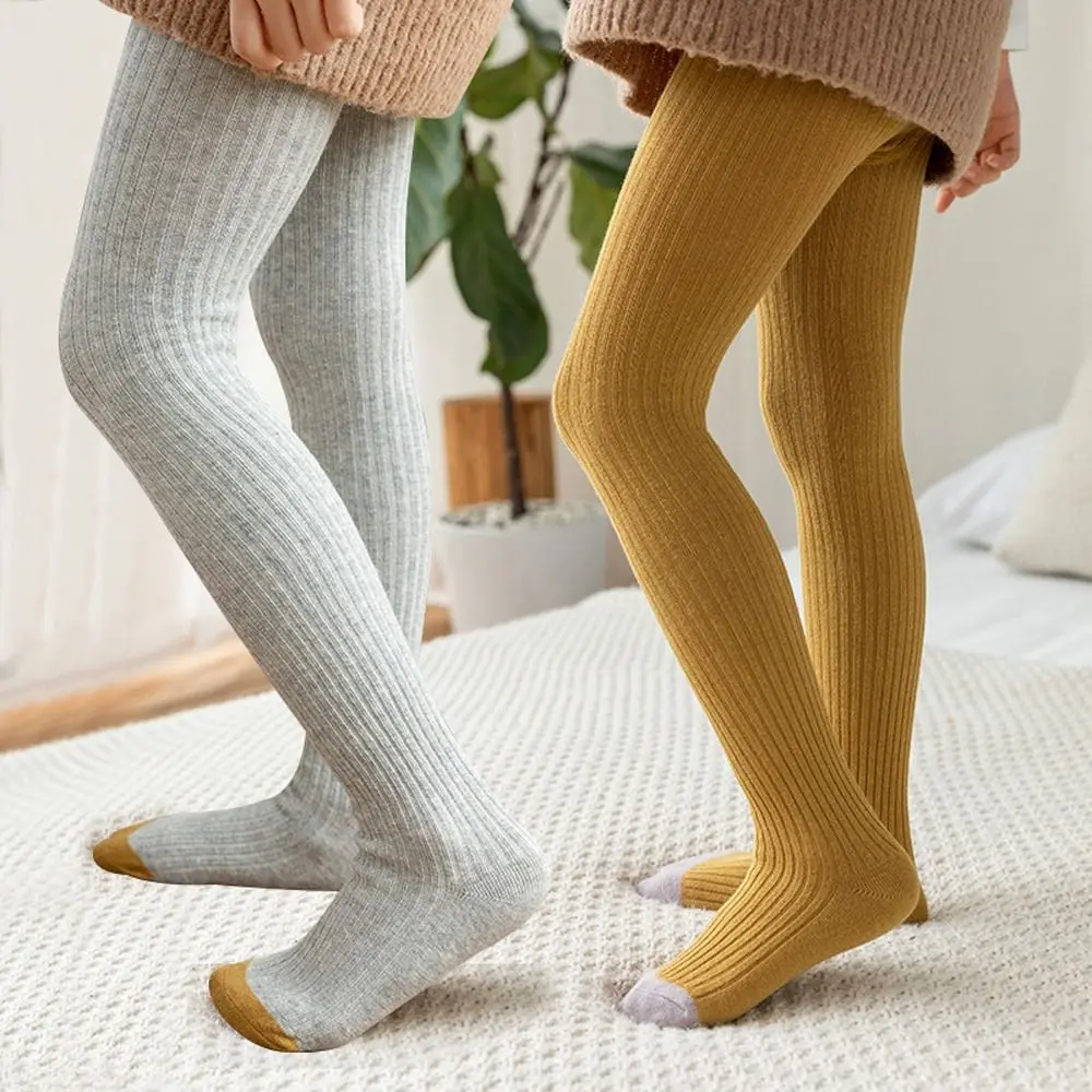 For 4-8years Old Cotton Winter Girls Trousers Candy Color Baby Stockings Child Pantyhose Girl Knitted Tights