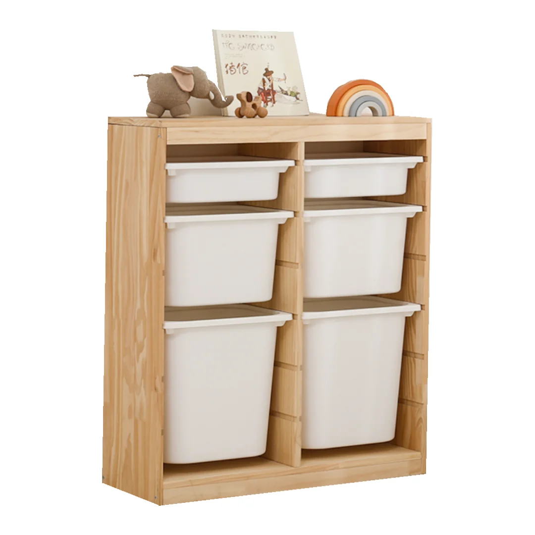 Kindergarten Baby Indoor Bookshelf Multi-layer Large Capacity Floor Storage Cabinets Toys Bookcases Wooden Furniture