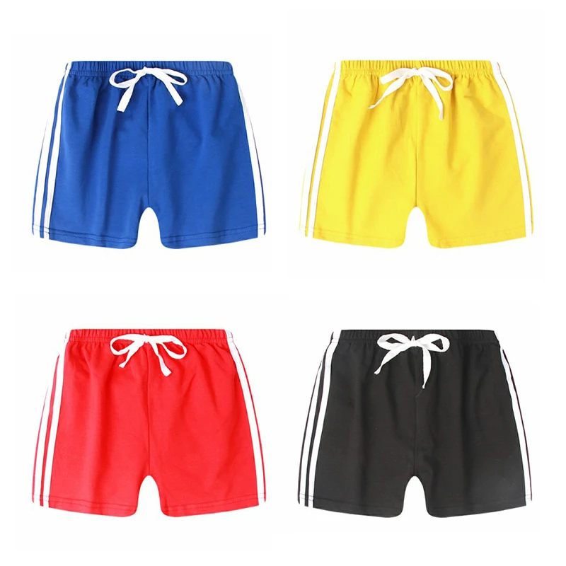 Pantalones cortos deportivos para niños de 2 a 14 años, pantalón informal de dos líneas, de chándal, a la moda, para verano| | - AliExpress