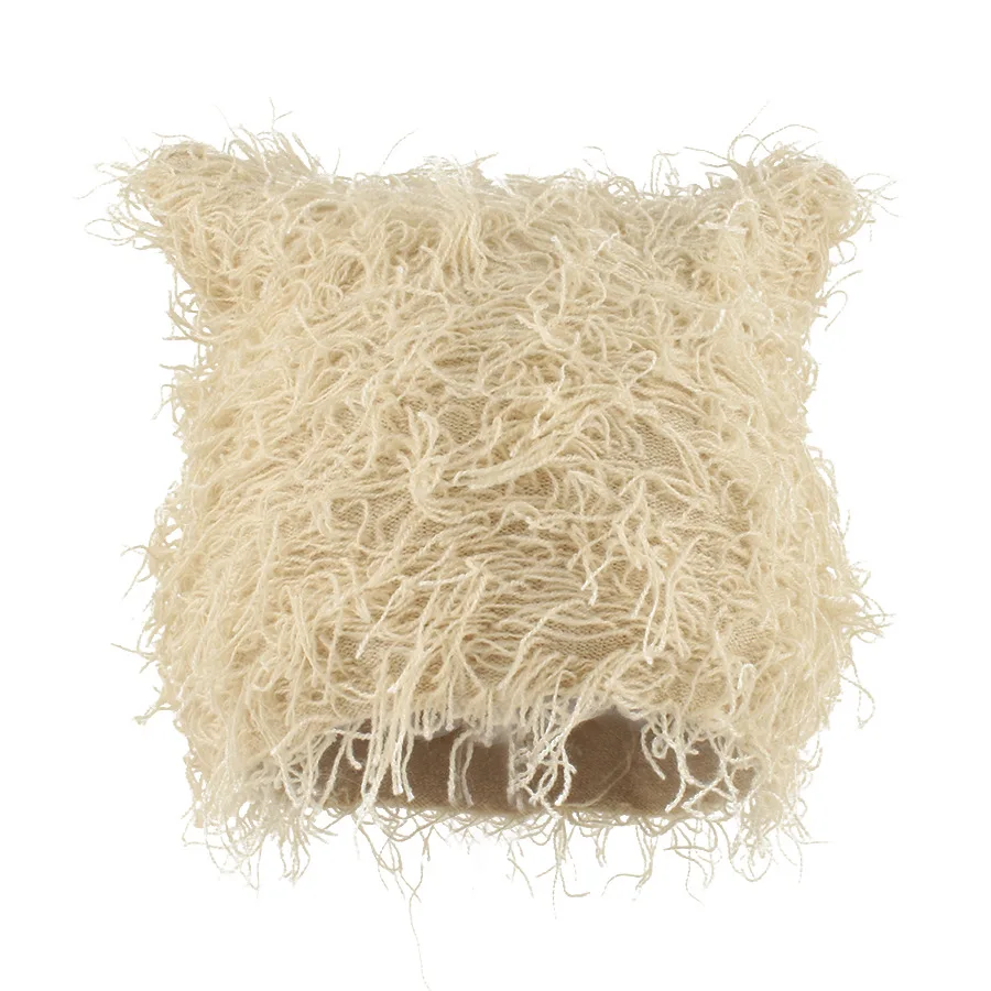 New Japanese Streetwear Harajuku Beanie Little Devil Tie-dye Knitted Hat Women Girls Autumn Winter Cute Cat Ears Cap