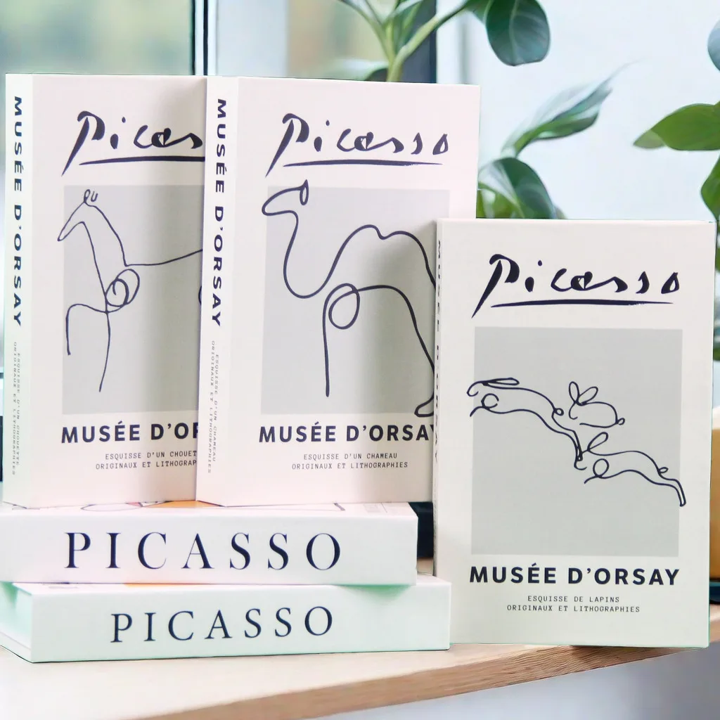 

Абстрактные животные, боухаус, геометрические поддельные книги, Матисс, цветок, искусственная декоративная коробка для хранения книг, украшение журнального столика