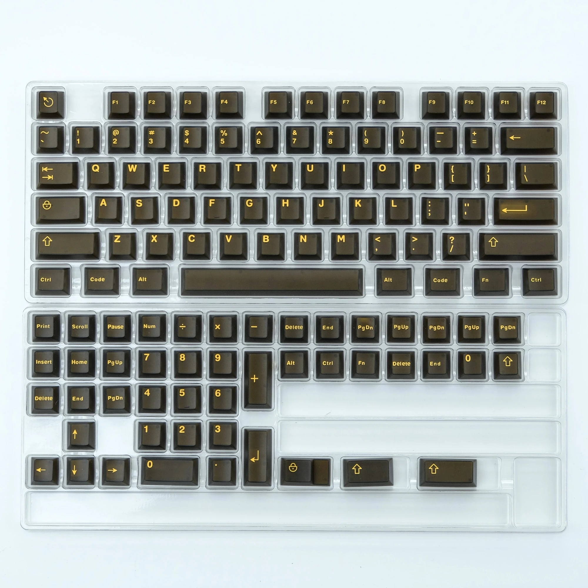Abs Double Shot Keycaps Perfil de Cereja Keycap Semi Translúcido Aifei Olivia Ouro Preto Verde Escro Conjunto 121 Chaves - Imagem 3