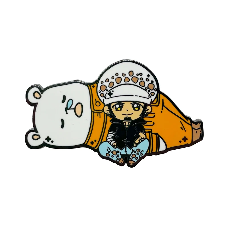 Japanese Anime OnePiece Ace Pins Badge On Backpack Funny Pirate Brooch Pins  For Clothes Broche For Schoolbag