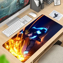 

XL Anime Fire Force Pad Gaming Mouse HD Print Computer Gamer Locking Edge Mousepad XXL Keyboard PC Mice Mats Pad For Csgo