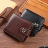 Men's Business Wallet Retro Artificial Leather Foldable Short Wallet Credit ID Card Storage Card Holder Hasp Clutch Bag Purses 1