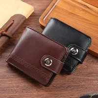 Men's Business Wallet Retro Artificial Leather Foldable Short Wallet Credit ID Card Storage Card Holder Hasp Clutch Bag Purses 1