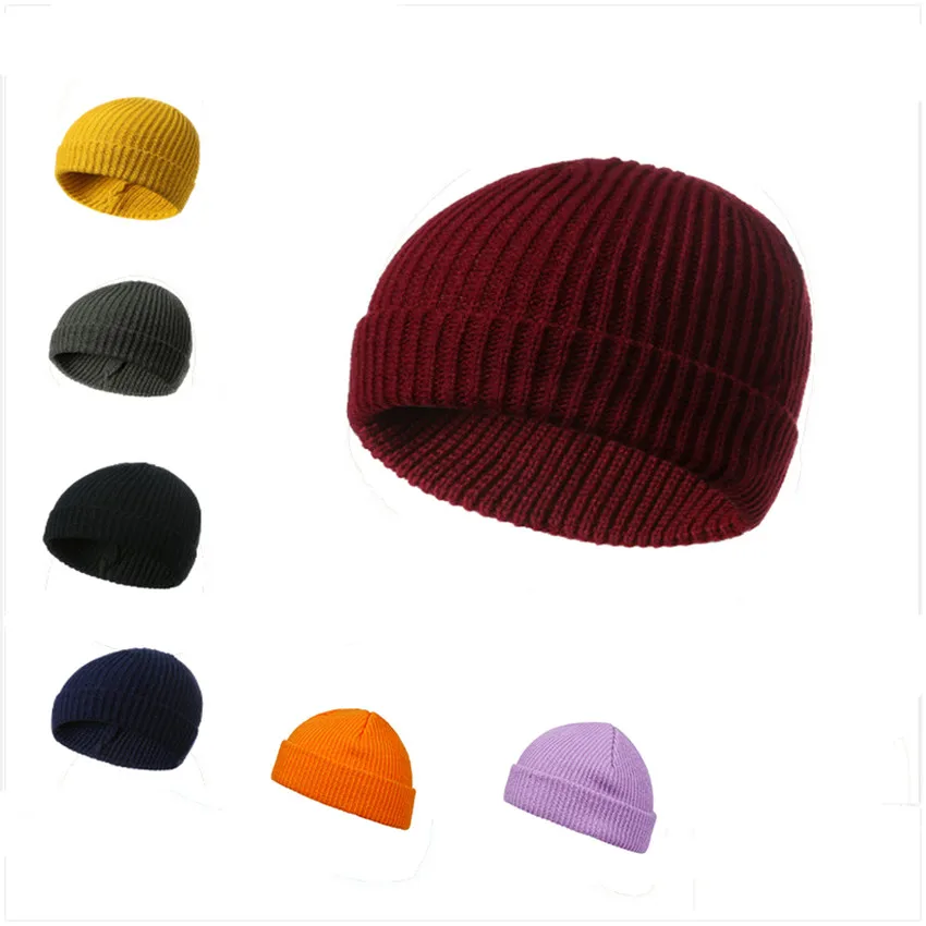 

Short Youth Female Child Universal Elasticity Melon Rind Landlord Solid Color Acrylic Knitting Thick Line Beanies Skull Cold Cap