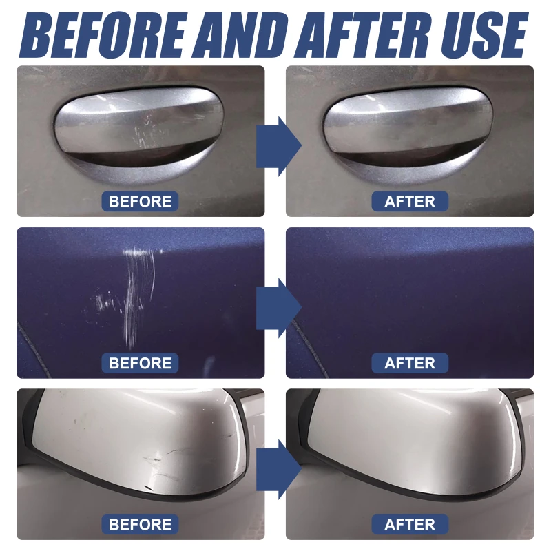 Car Scratch Remover 60/120ml Car Repair Paint Paste Scratch Remover Kit with Sponge and Towel Scratch Coating Polishing Wax Auto Scratches Repairing