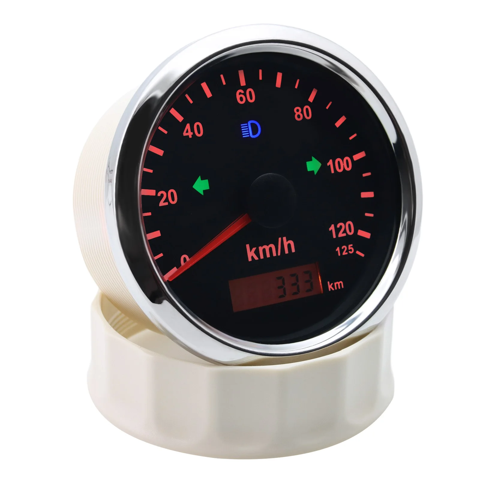 Compteur de Vitesse 85 Mm, Compteur Kilométrique 0-200 Km/h 0-99999,9 Km  Kilométrage IP67 étanche et Anti-poussière Jauge de Vitesse avec écran LCD