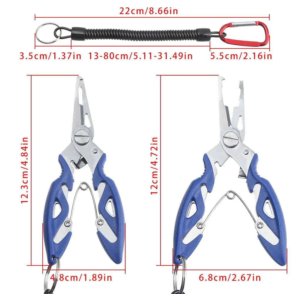 Clipper Tool Plastic Handle Multi-function Bait Line Cutter Stainless Steel Scissor Hook Removers Fishing Pliers