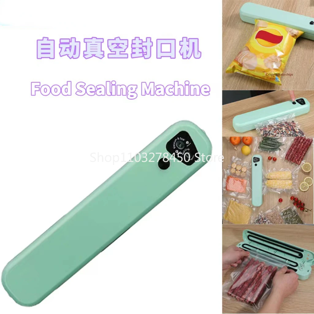 

New Vacuum Sealer Packaging Machine 220V/110V with Household Green Food Vacuum Sealer Degasser with Free 10pcs Vacuum Bags