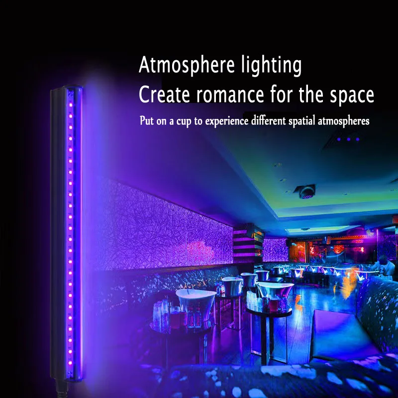 Black Light UV Lamp Strip T5 Tube 5VWUSB Indoor Ambient Light Money Detector Decor UV395NM Nail Ultraviolet Lamp