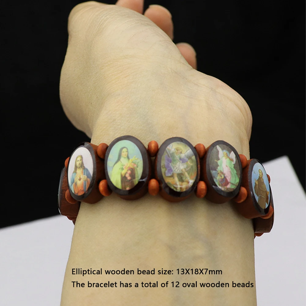 Bracciale Decina Tau Elastico - Grani Legno Assisi E Perle Rosse - Holy Family - Foto 12