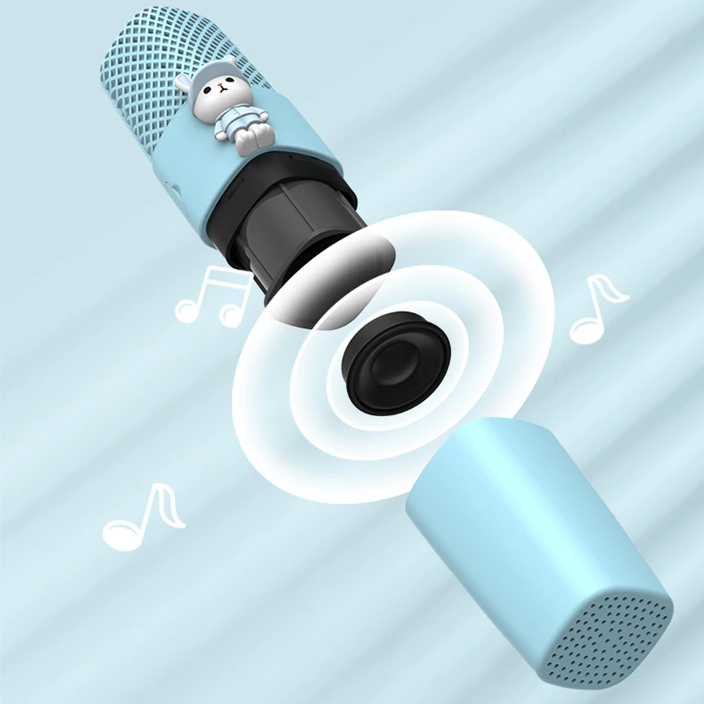 ABS Wireless Microphone Stereo Wide Application 10m Connection Bluetooth Transmission Karaok 600mAh