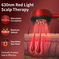 Masseur de Cuir Chevelu pour Détente, Peigne à Lumière Rouge 630nm, 3 Modes de Pétrissage, Soin Quotidien Rechargeable 2