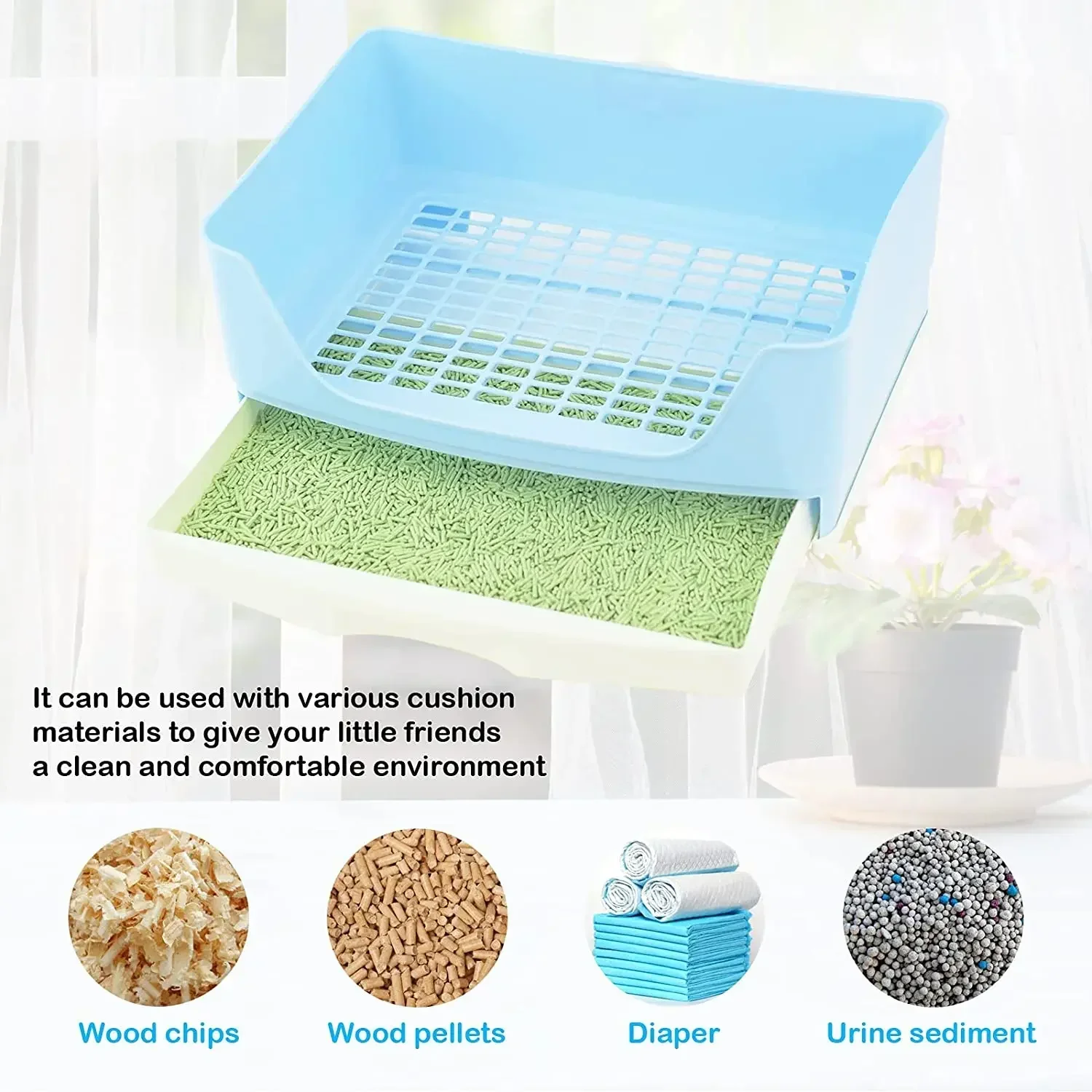 

Drawer Box Adult With Clean for Large Rabbit To Hamster/guinea Toilet Bedpan Corner Litter Easy Round Set Pig/ferret/bunny