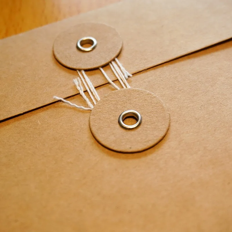 40Pcs wholesale 11*17cm buckle Hemp Rope Buckle Cowhide Envelopes Office School Supply Letter Blank Kraft Paper