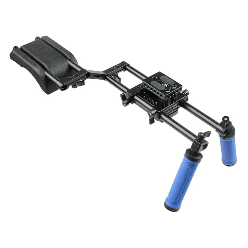 Dual Handgrip Shoulder Mount Support Rig Kit With Z-Shape Bracket for DSLR Camer
