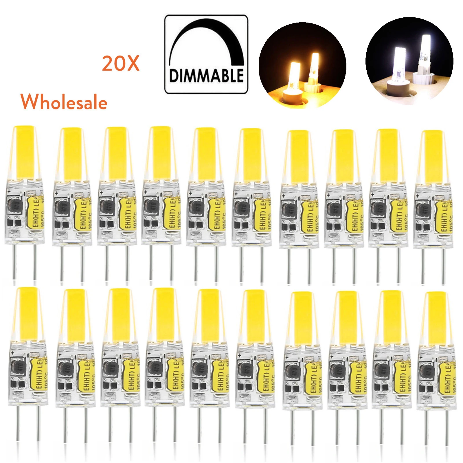 20x Ampoules LED G4 6W Silicone - Variateur 12V, 3000K-6000K, Économie D'Énergie, Garantie 3 Ans