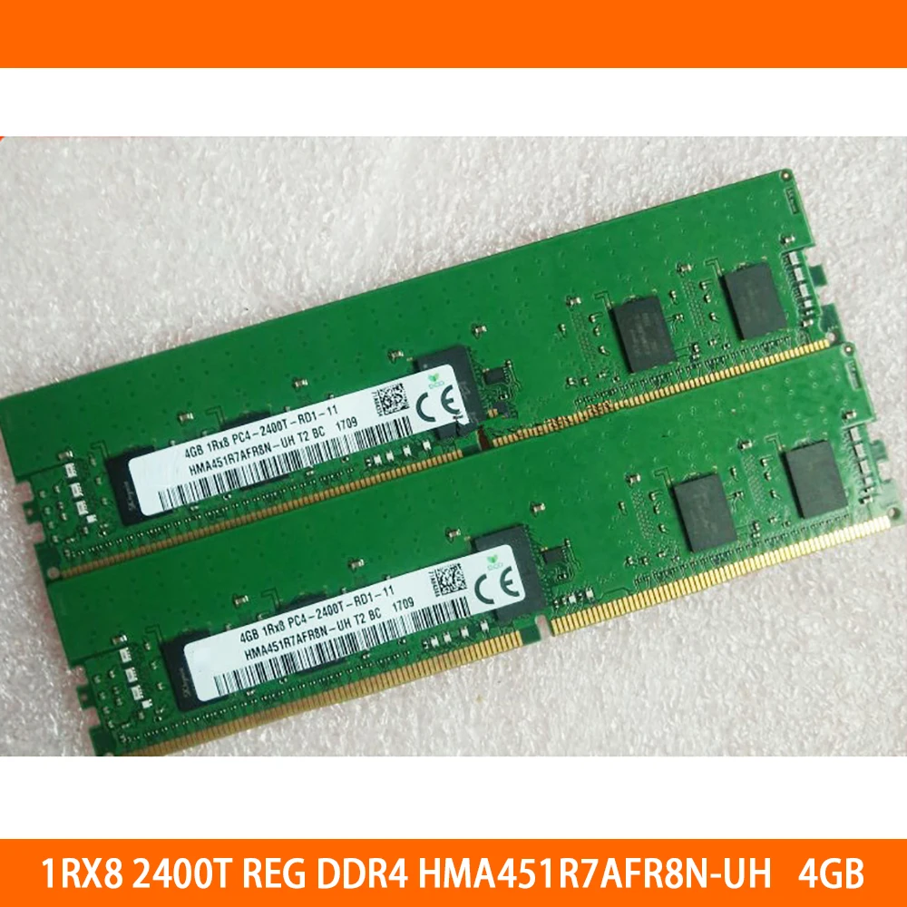 1PCS RAM 4GB 4G 1RX8 2400T REG DDR4 HMA451R7AFR8N-UH Server Memory High Quality Fast Ship