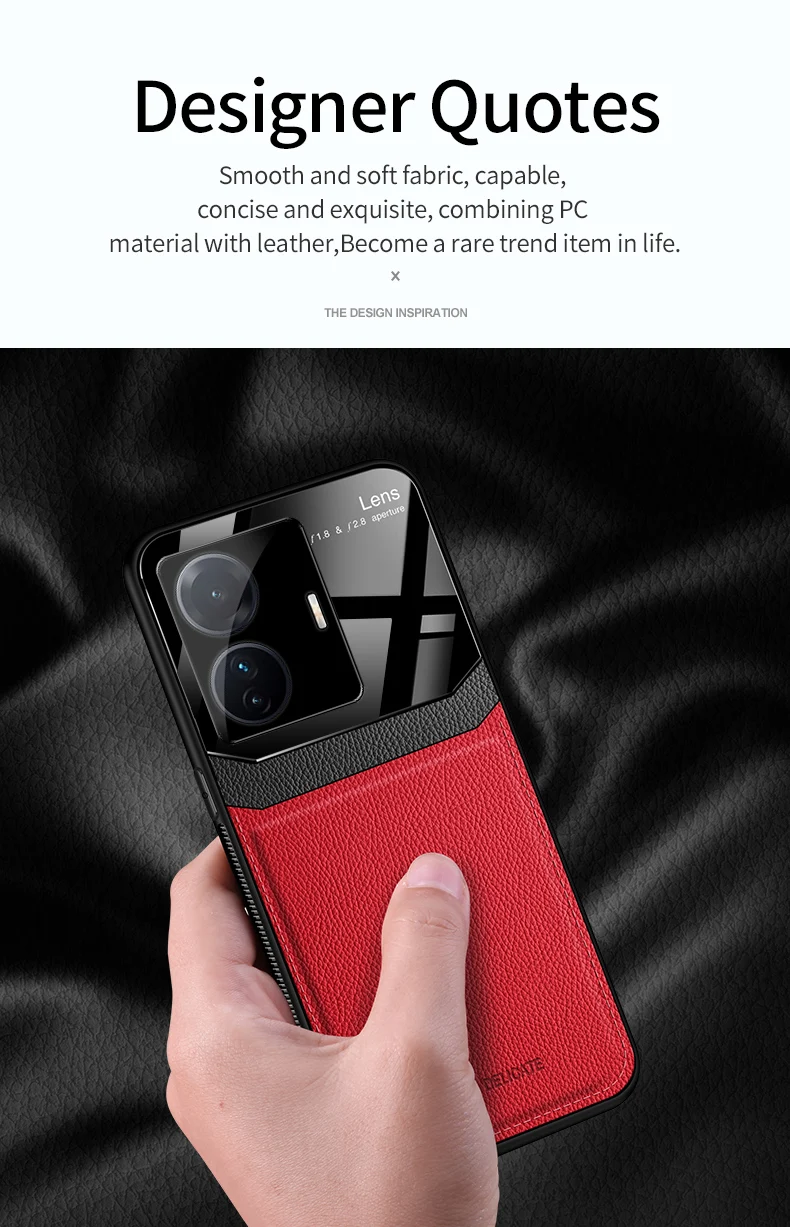 KEYSION Fashion Schutzhülle für VIVO T1 5G T1 Pro 5G India S15E, Leder, Glas, Silikon, Handyrückseite für IQOO Z6, stoßfest _voghion.com