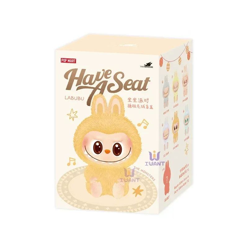 POPMART LABUBU Macaroon 2nd Generation Sitting Party Vinyl Plush Doll Surprise Blind Box Pendant Ornaments Surprise Gift