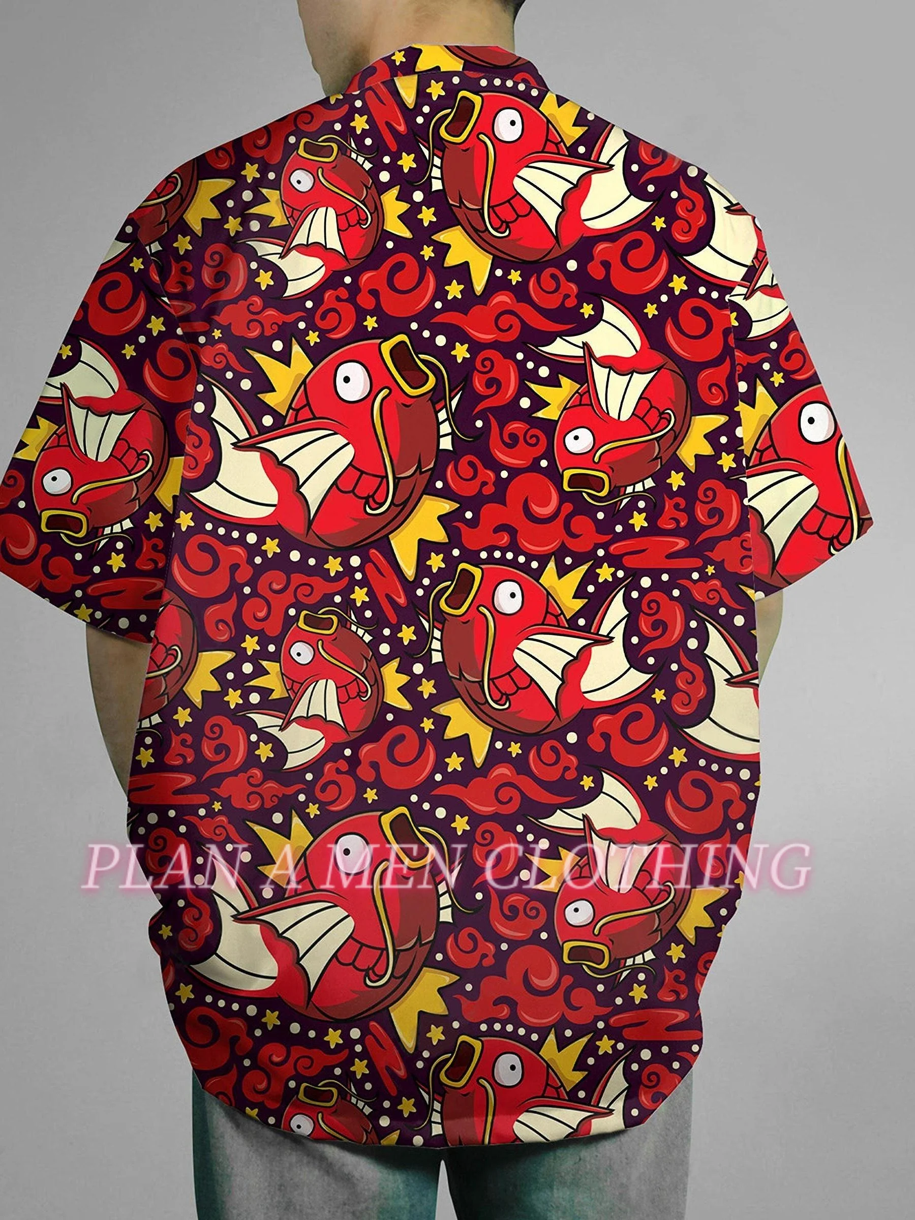 2025 Retro Hawaiian Flower Shirt For Men 3d fish print Short Sleeves Button Down men Shirts Beach Tops Blouse Clothes ﻿ 3