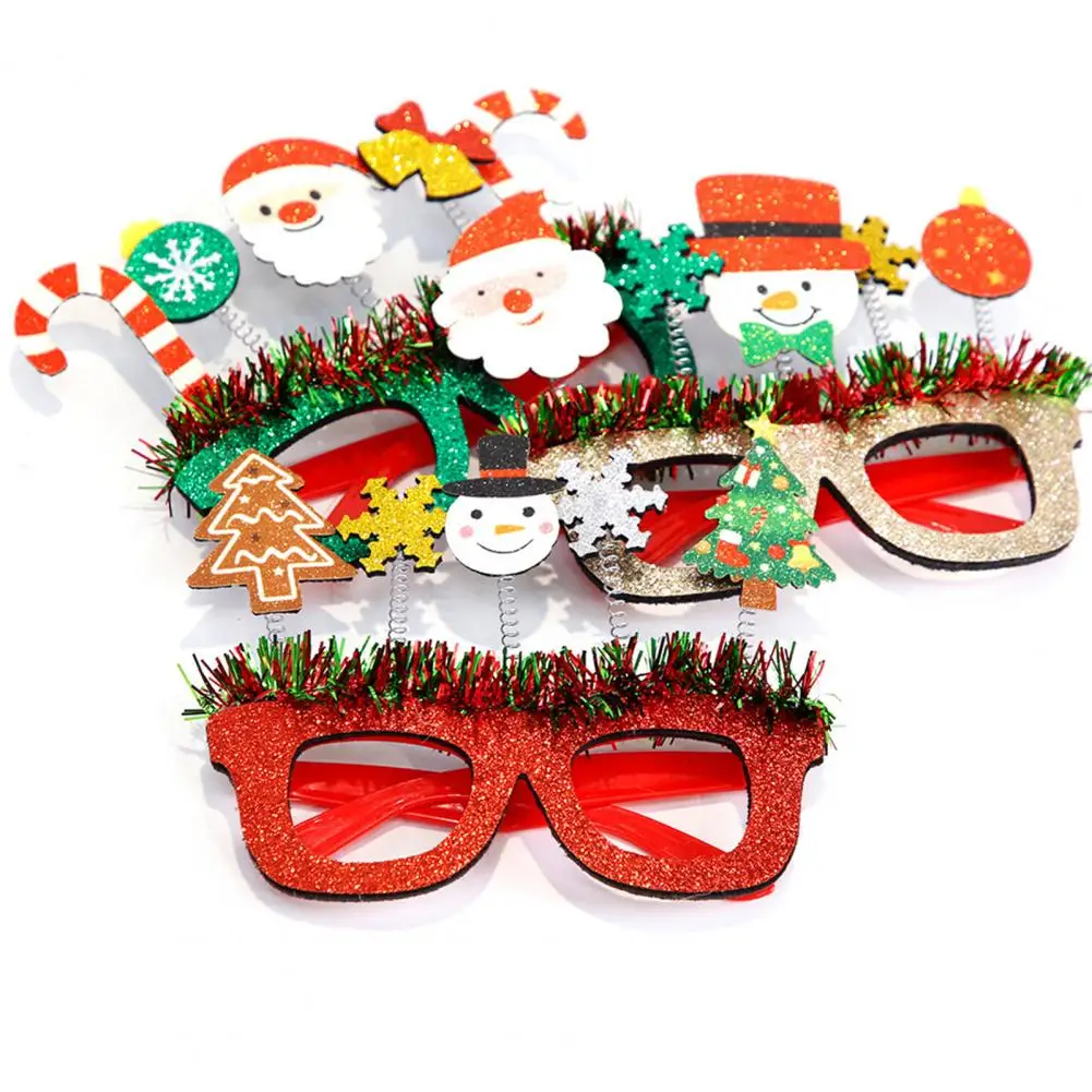 Novelty Christmas Eyewear Holiday Party Glasses Festive Christmas Glasses Set Santa Hat Snowman Tree Elk Antler for Holiday