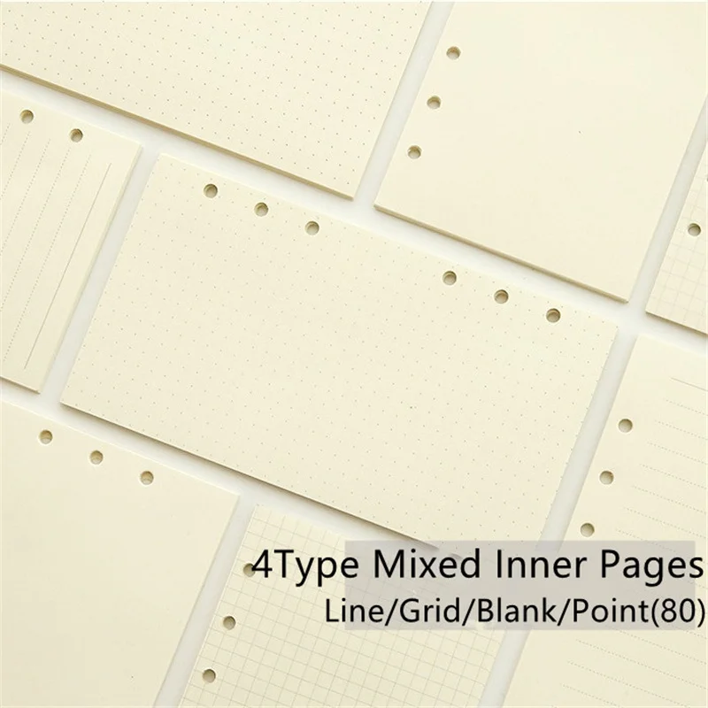 Carta Ricarica A6 Con Griglia | 80 Fogli + Divisori + Tasche Per Quaderni 6 Fori - Foto 2