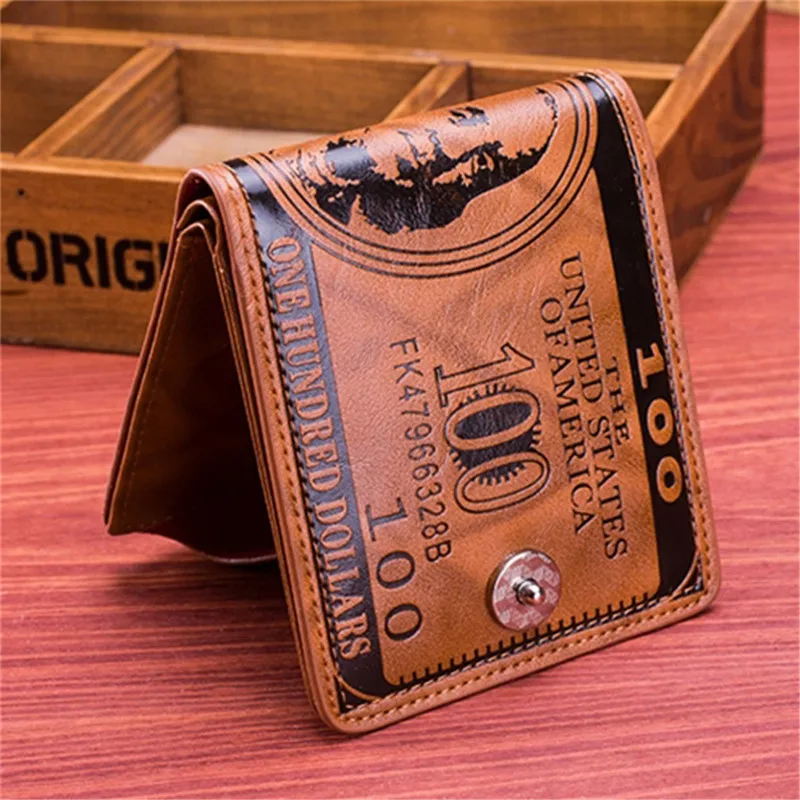 High Quality Faux Leather Mens Wallet Fashion Dollar Price Wallet Casual Clutch Money Purse Bag Credit Card Holder