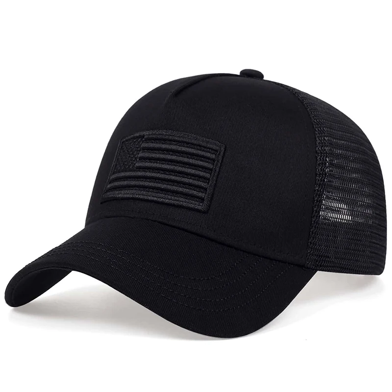 Fashion American Flag Embroidery Baseball Net Caps Spring and Summer Outdoor Adjustable Casual Hats Sunscreen Hat Sports & Entertainment