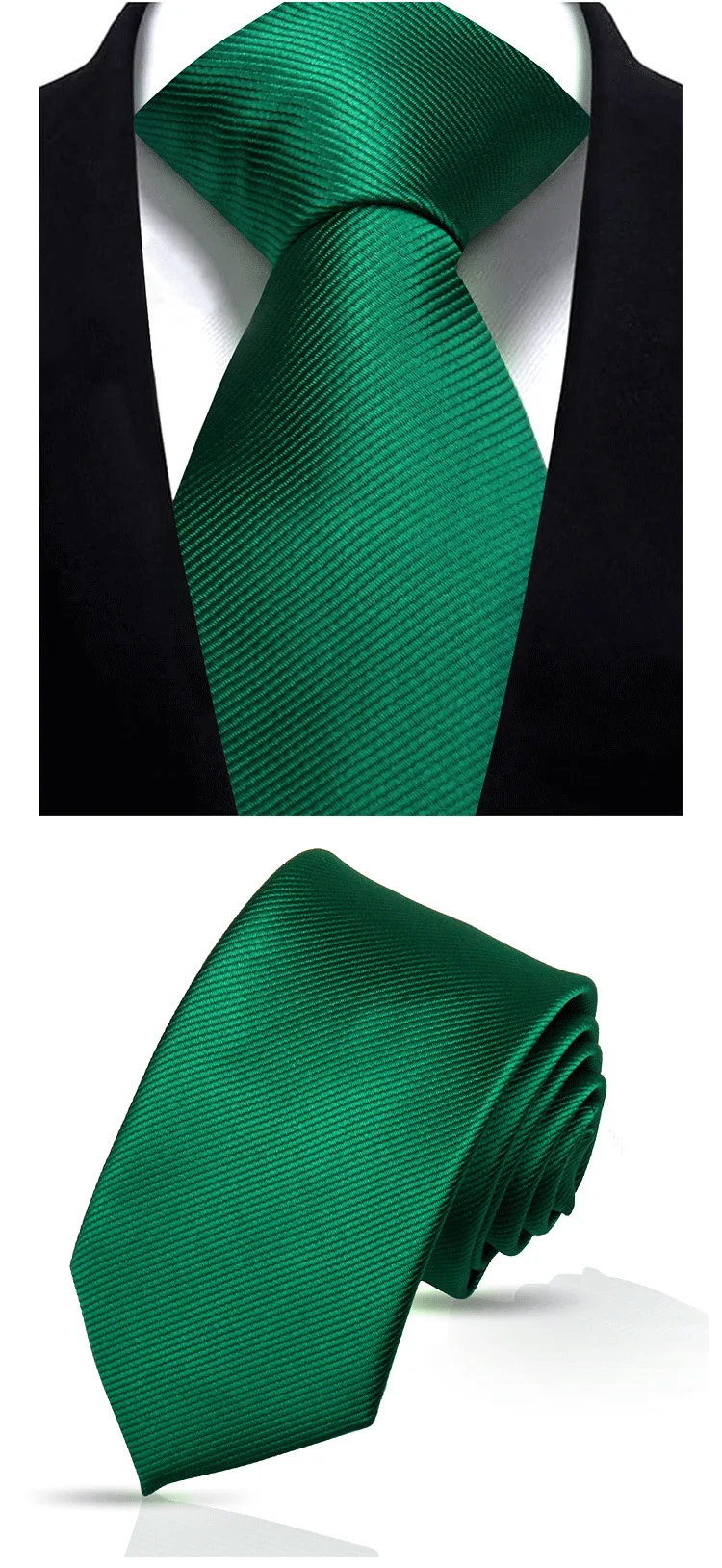Grüne Krawatte für Herren, Business-Streifen-Krawatte, einfarbig, hochwertig, für den täglichen Gebrauch, Krawatten für Herren, Anzug-Accessoires, schmal, dünn, Gravata – Detail 15