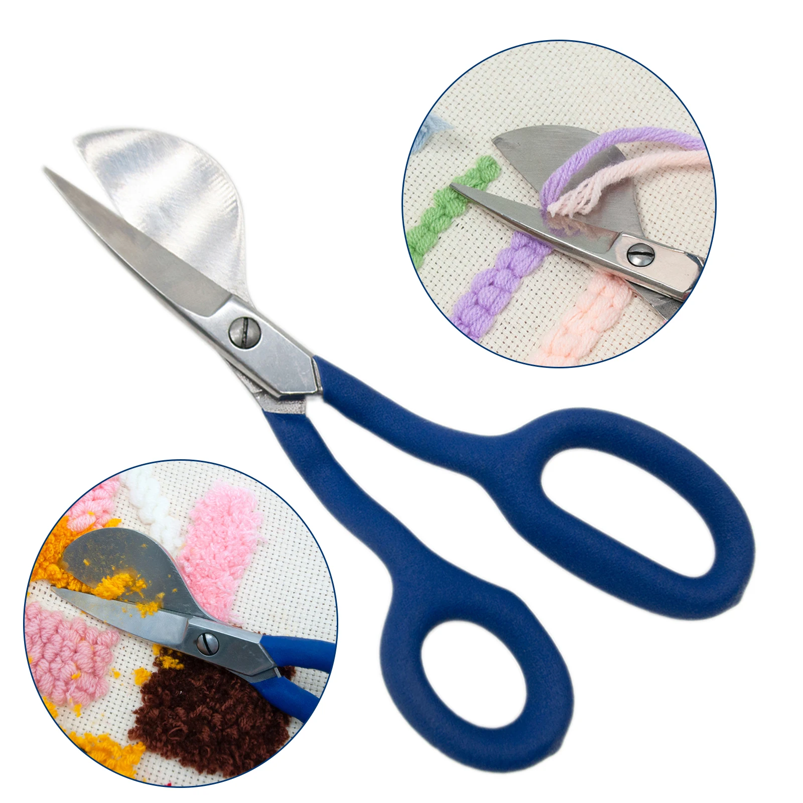

Duckbill Blade Scissors Tufted Carpet Soft Rubber Handle Precision Applique Craft Household Sewing Crafting Shears Sharp Sturdy