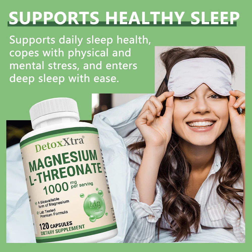 Bottle of Magnesium L-Threonate brain supplement on white background