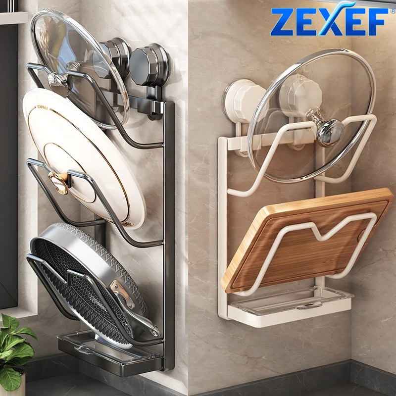 2/3 Tier Pot Lid Organizer Kitchen Countertop Organiser Metal Hanging Storage Rack Stand Home Kitchen Accessories