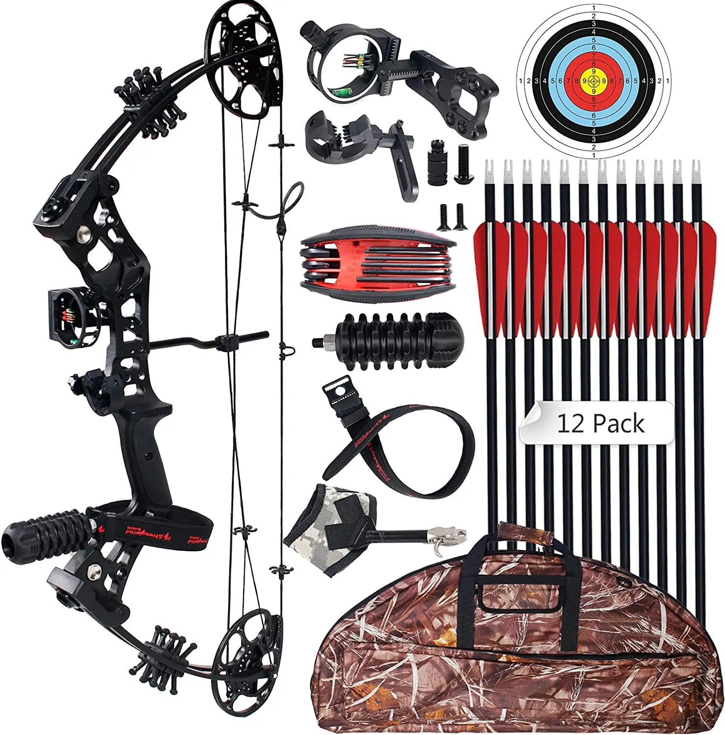 Compound Bow 1545lbs 18.25"29" LetOff 75 Archery Hunting Equipment