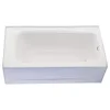 60-Inch White Textured Porcelain-Enameled Steel Bathtub Left Hand Drain Safety Padded Bars 2