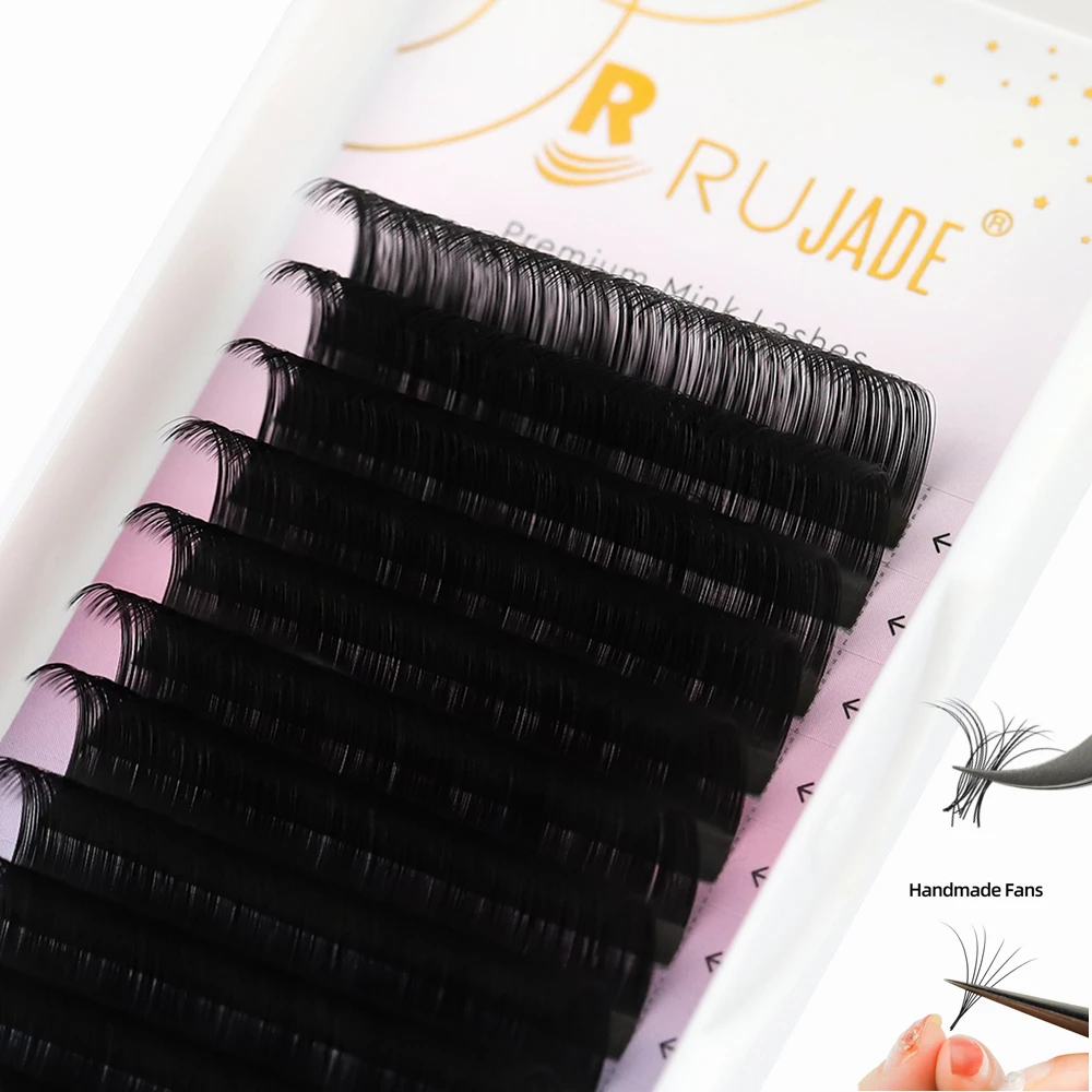 Rujade Valse Wimpers Extensie Individuele Natuurlijke Zachte Russische Volume Lash Verlenging 6-20Mm Lager/Normaal/Lange Kasjmier Wimpers