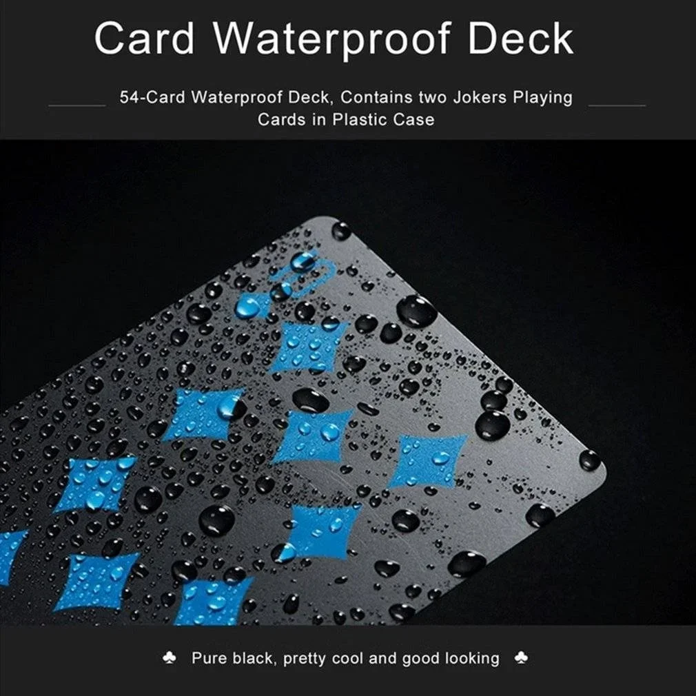 Description Picture 3 of itemWaterproof PVC Frosted Opaque Playing Cards Plastic Board Game Texas Black Poker Cards Tarot Playing Card Board 2021 Magic Gift