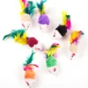 Cute Mini Soft Fleece False Mouse Cat Toys Colorful Feather Funny Playing Training Toys for Cats Kitten Puppy Pet Supplies 3