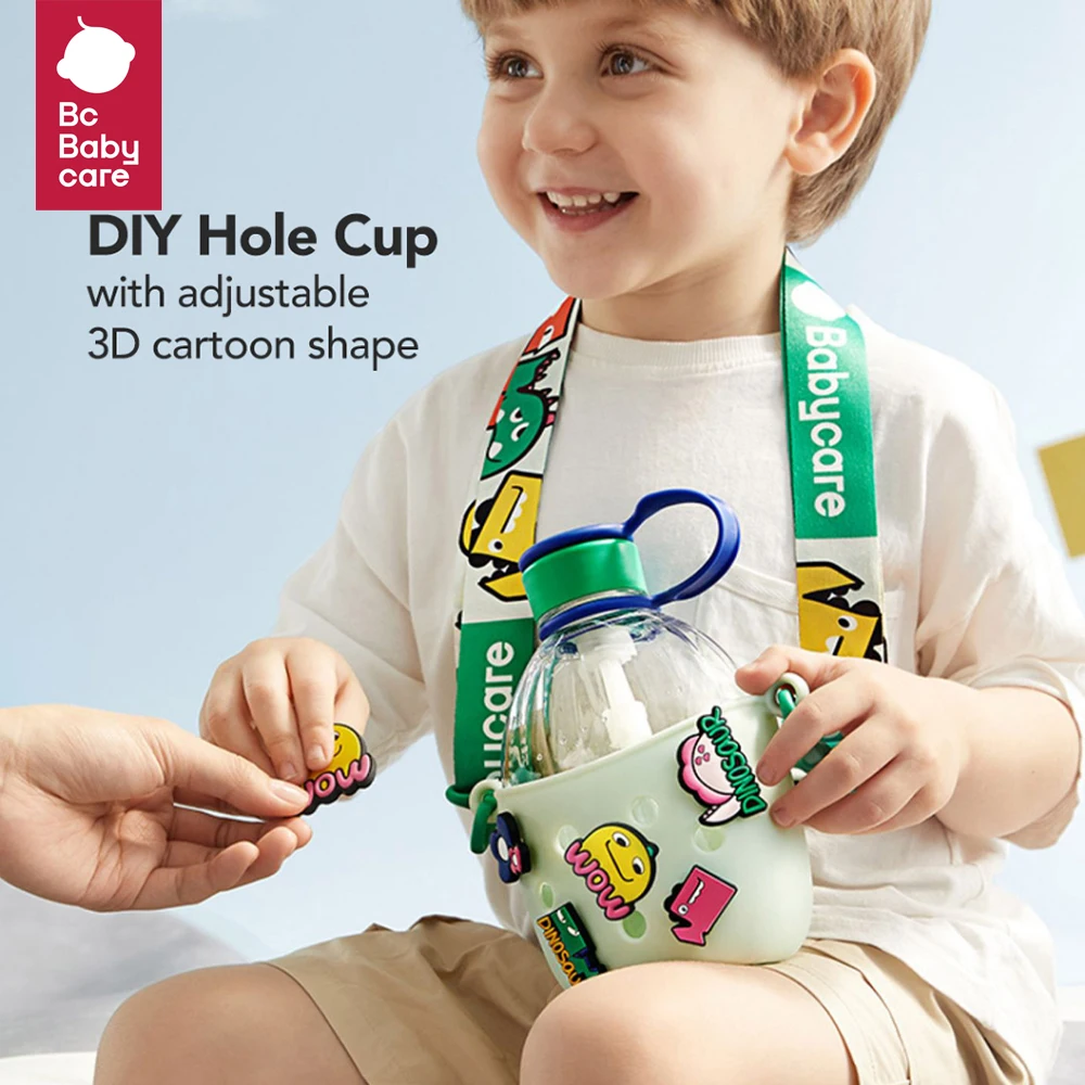 BcBabycare660mlDIYHoleStrawCupToddlerPortableOutdoorHandGrip