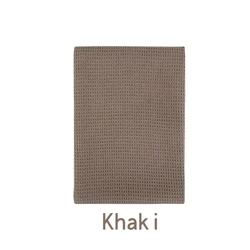 Ultra Soft Absorbent Cotton Waffle Tea Towel - Pure Color Kitchen & Coffee Bar Napkin, Superfine Fiber Cleaning Accessory, 45x65cm (Khaki)