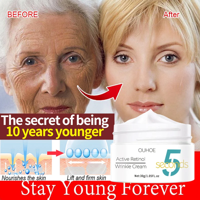 

Instant Retinol Anti-Wrinkle Face Cream Firming Lifting Anti-Aging Fade Fine Lines Whitening Brightening Moisturizing Skin Care