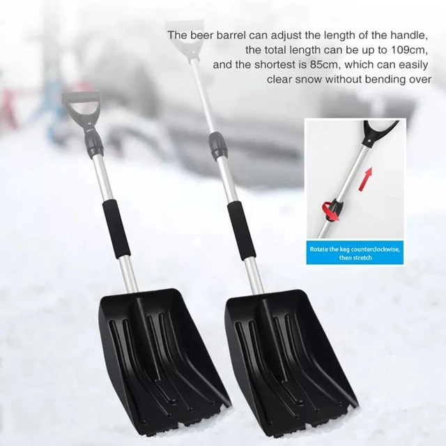 Pelle à neige d'urgence automatique pliable avec poignée extensible en  aluminium, pelle à neige pour voiture, camping en plein air, ski et jardin