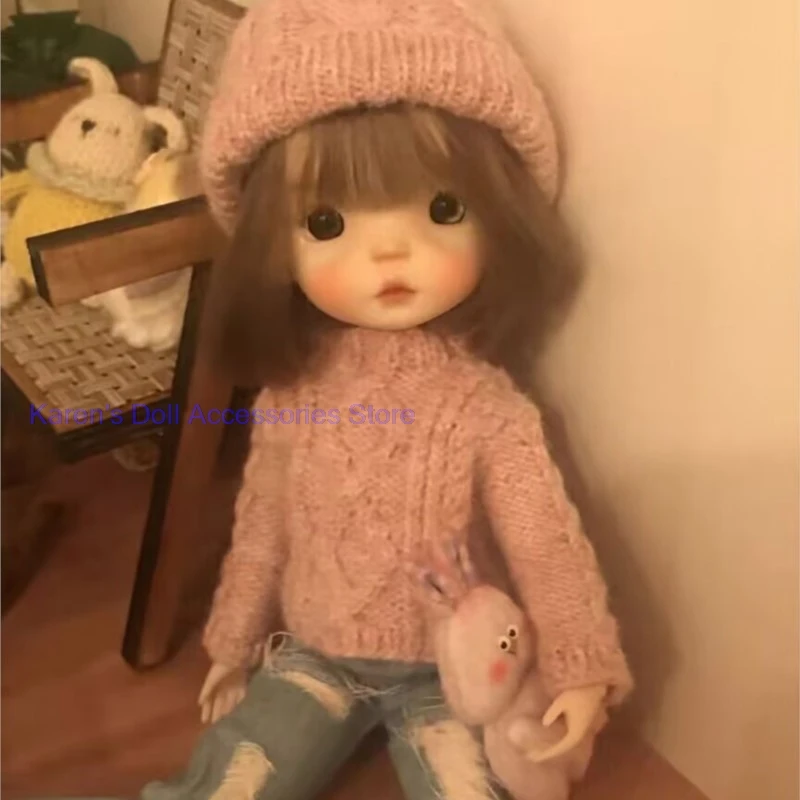 2pcs 2026 블라이스/랜도우두를 위한 새로운 스타일 핑크 니트웨어+모자(루루, ymy24, Ob22,24,26,존, 제니에 적합)
