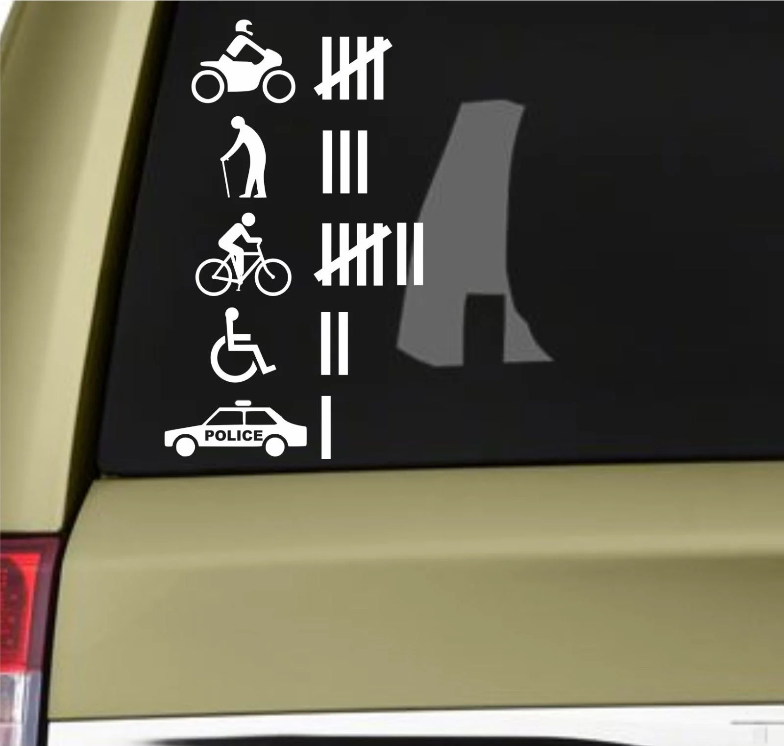 For Funny Hit Accident Count Vinyl Sticker Decal  Humour joke Prank Car Truck 4X4  Styling 20CM