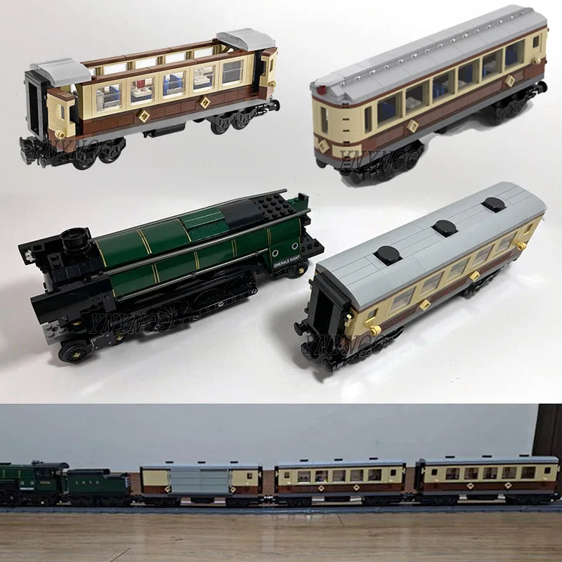 NEW City Emerald Night Train Observation Cars Building Blocks
