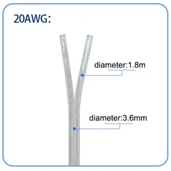 Transparent 2 - Core Copper Wire Parallel Cable - 30M (20AWG)