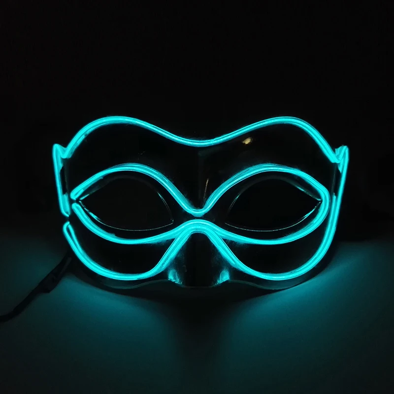 Halloween 10-Farben-LED-Maskerade-Maske EL-Draht Venezianische Maske Cosplay Leuchtende Fuchsmaske Tanzparty-Kleid-Accessoires – Detail 11