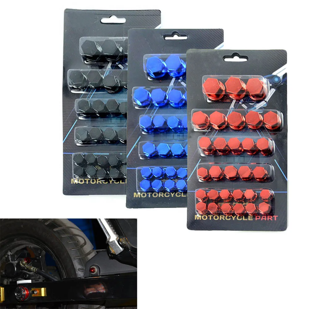 

30pcs Motorcycle Modification Screw Cap Decoration for Motor Scooters Electric Car Colored Nut Cover Accessories 1.4/1.2/1/0.8CM